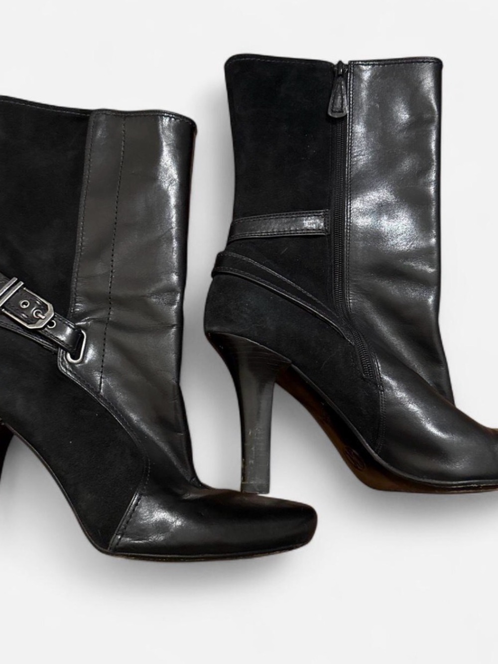 Cole Haan Women’s Black Leather High-Heel Ankle Boots